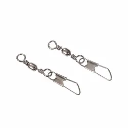 50Pcs Stainless Barrel Swivel Solid Rings Fishing Accessories Connector Bearing Rolling Swivel Steel Snap Swive for Fishinghook