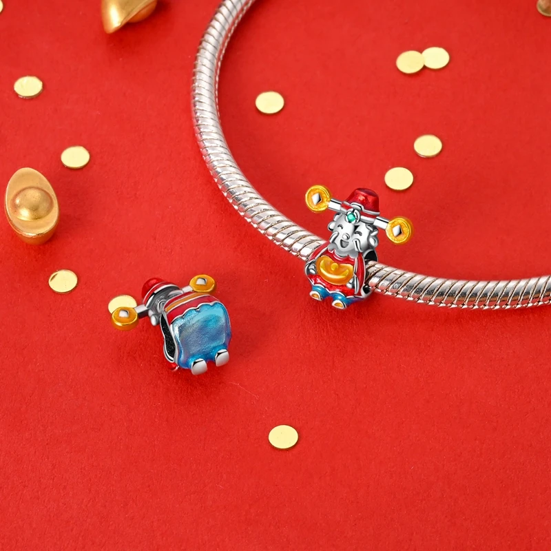 925 Sterling Silver Chinese Elements Charms Bead Chinese New Year Lion Dance Dragon Pendants Fit Original Bracelet DIY Jewelry beads charms charm jewelry silver charm bracelet