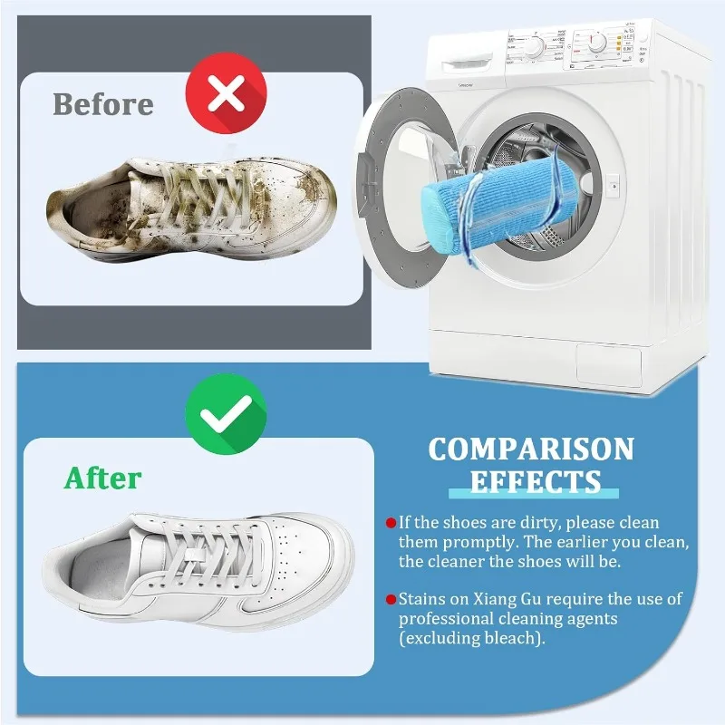 Shoe Washing Machine Bag Invisible Zipper Side Opening Shoe Laundry Bags Sneakers Reusable Shoes Cleaning Bags for All Sizes 6