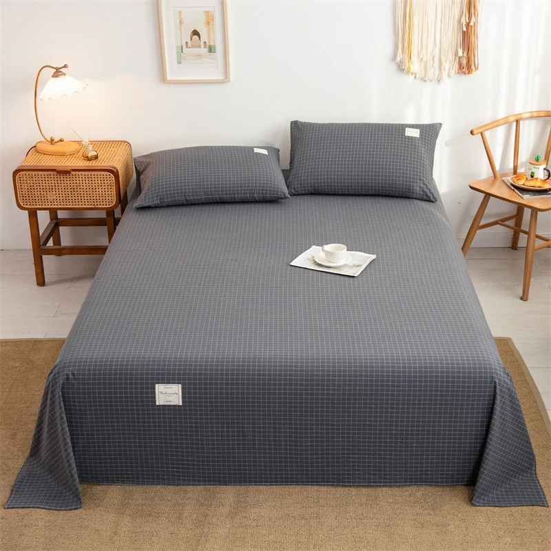 210x230cmPolyesterCottonBedSheetSkinfriendlySoftJacquardWashed