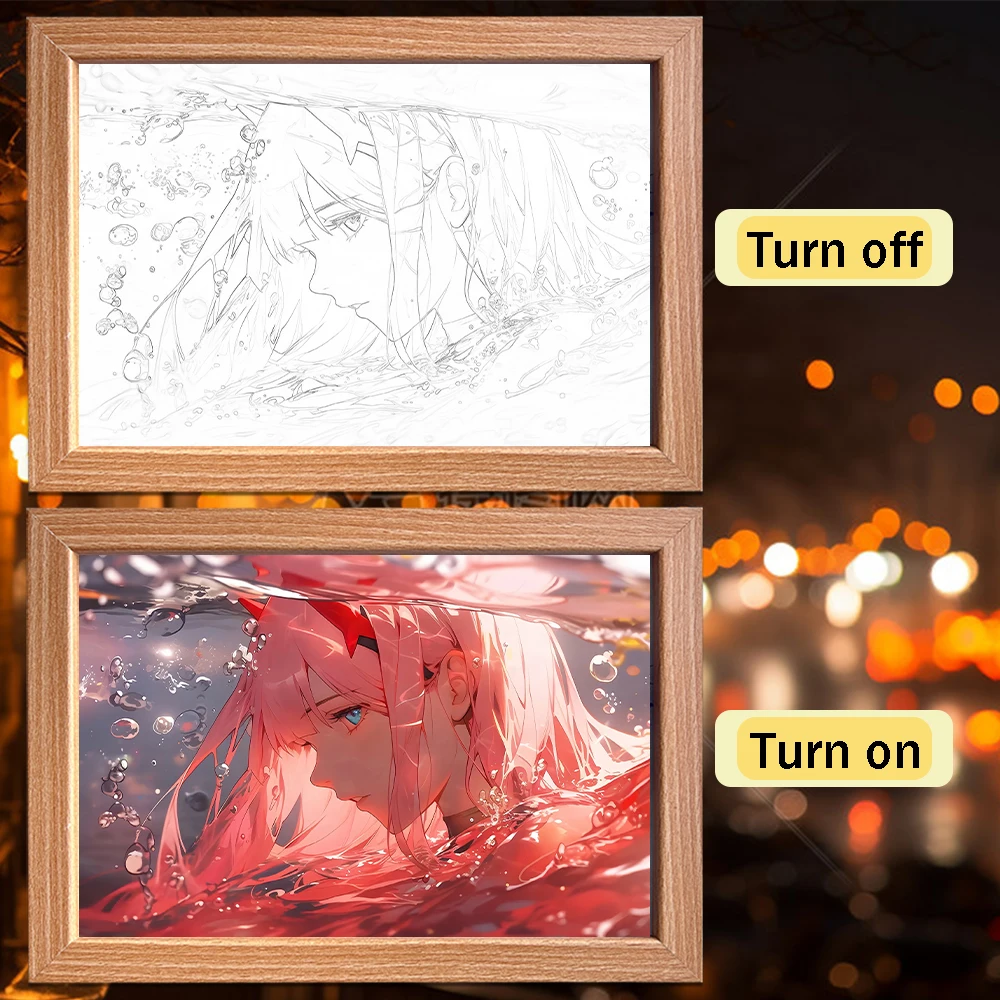 LED Illuminated Anime Frame featuring League of Legends' Jinx – Unique Bedroom Decor & Perfect Gift