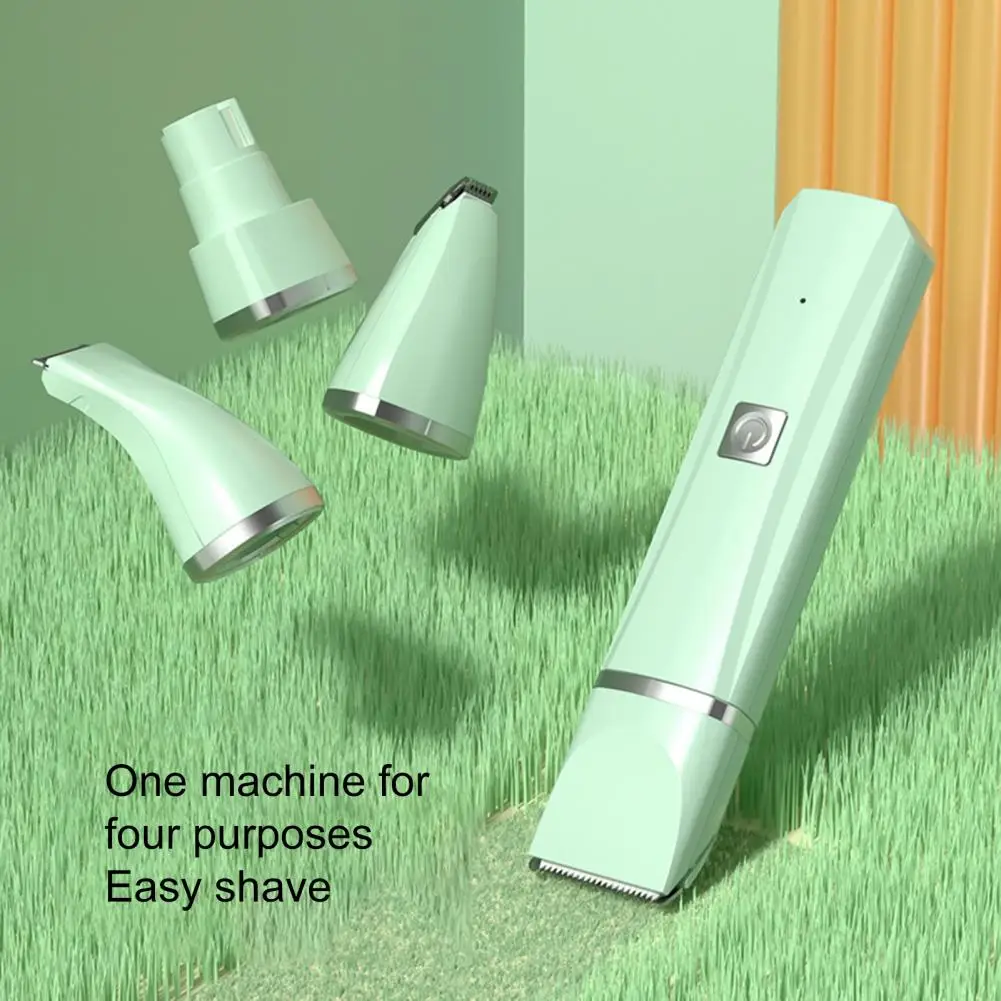 1 Set Cat Hair Trimmer Quiet Cordless Dog Shaver Clipper 4-in-1 Electric Pet Grooming Kit with 4 Blade for Long Hair Pets