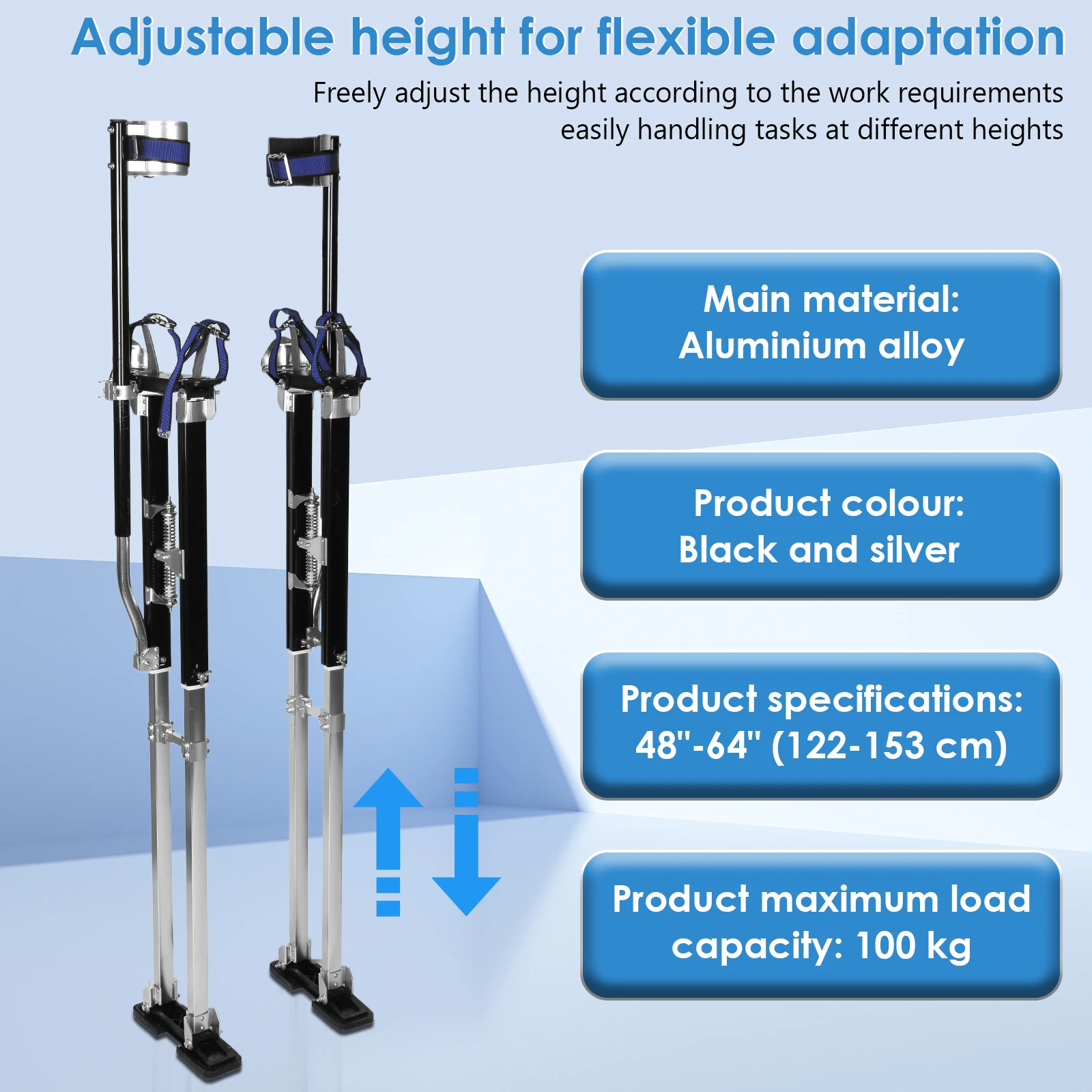 Adjustable Aluminum Tool Stilts for High Altitude Work