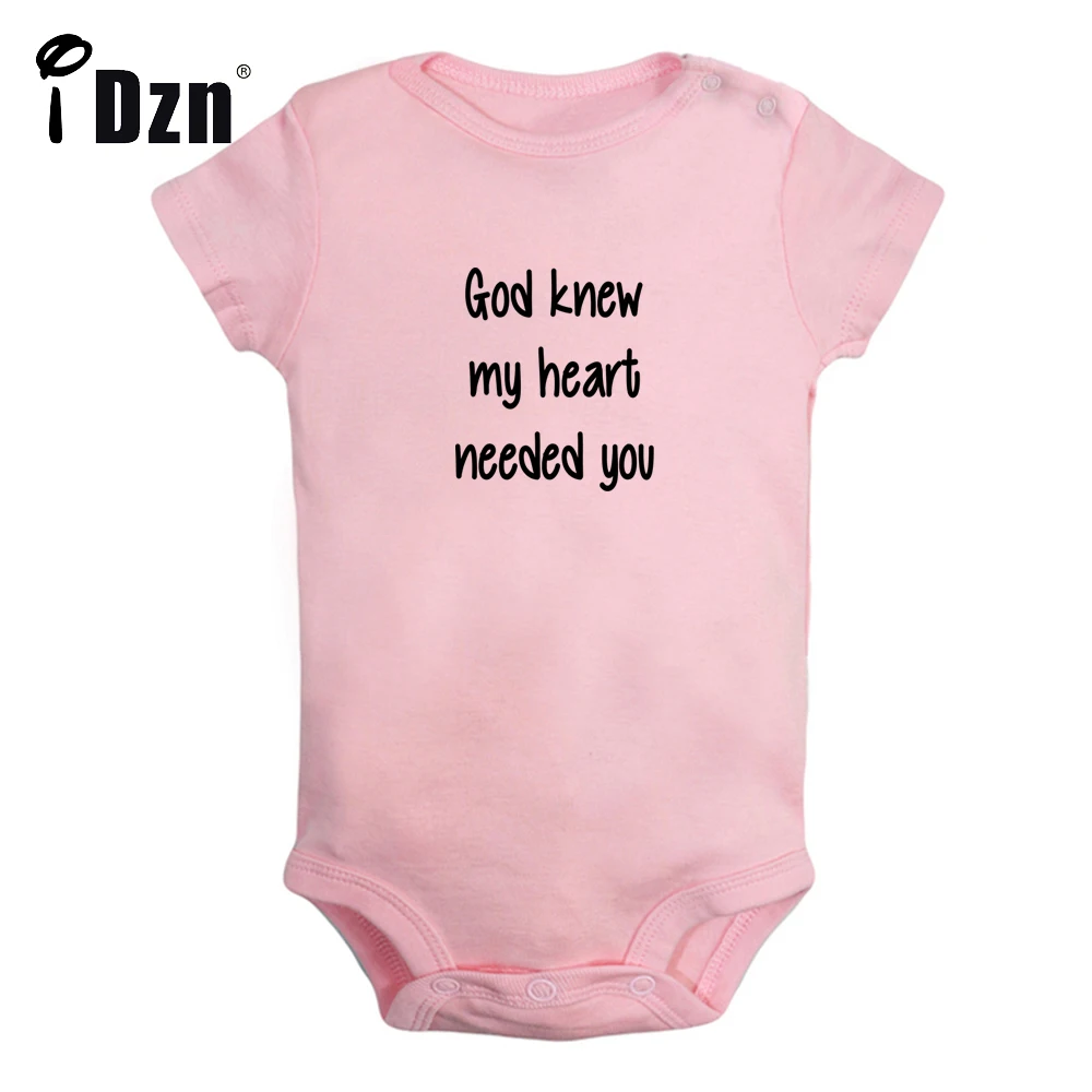 

God knew my heart needed you Cute Fun Print Baby Rompers Boys Girls Bodysuit Infant Short Sleeves Jumpsuit Kids Soft Clothes