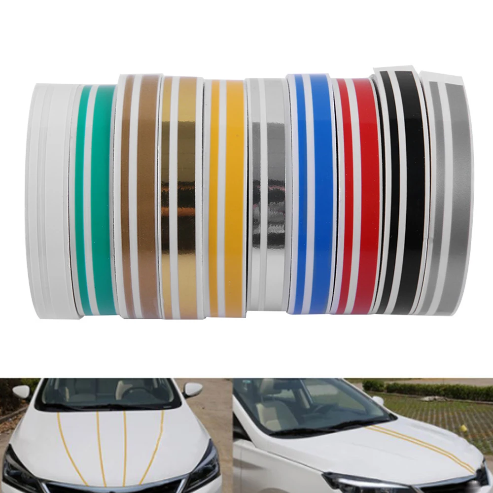 1 Roll Multicolor Striping Pin Stripe Steamline Double Line Tape Car Body Decal Vinyl Sticker Car Decoration Styling Tools 1pc car 12cm 12cm russia ussr flag sticker pvc auto window body stikers styling vinyl decal car exterior decoration