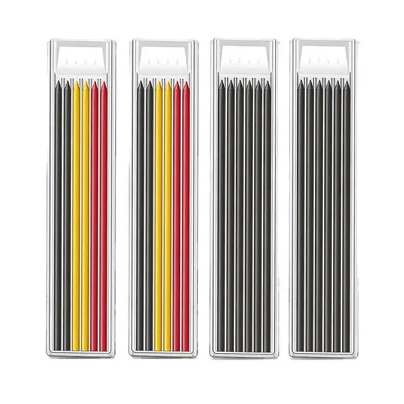 Precision Carpenter Pencil with Refill Lead and Built-in Sharpener