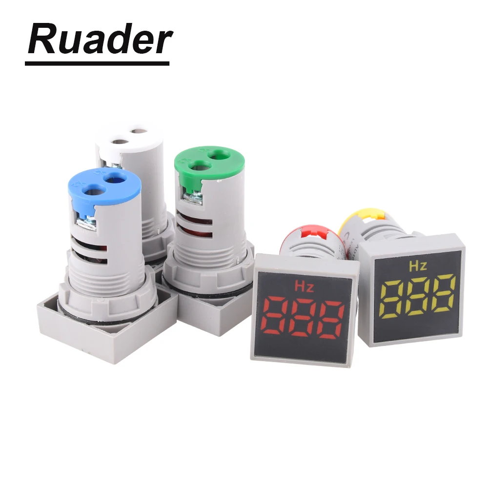 Frequency Meter Square 22mm Measuring Range 0-100 Hz Digital Display Electricity Hertz meter Indicator Signal Light Combo Tester