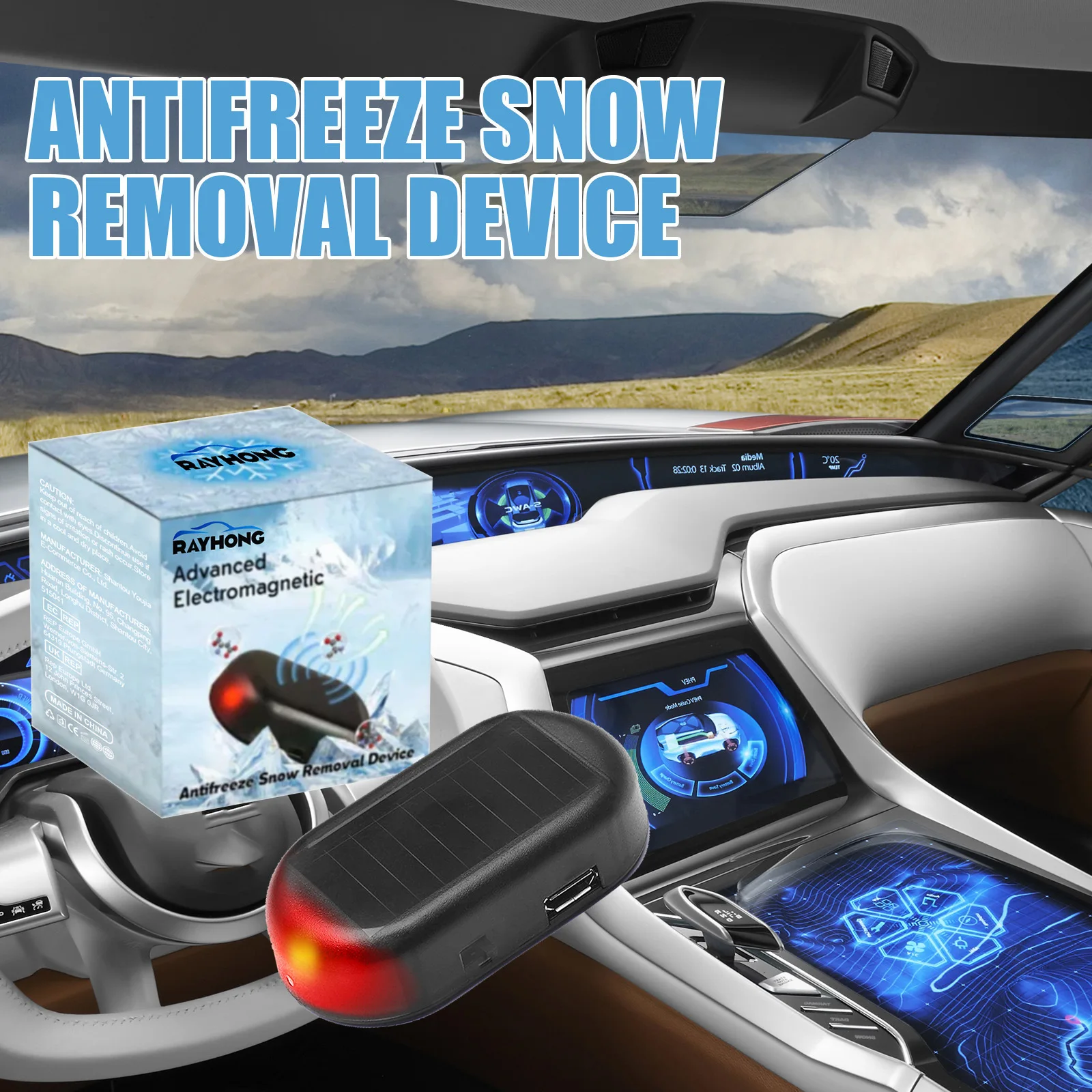 Car Deicer Antifreeze Deicing Snow Removal Instrument Car Glass Deicing Device Defrosting defogging tool Care Products 1/2pcs