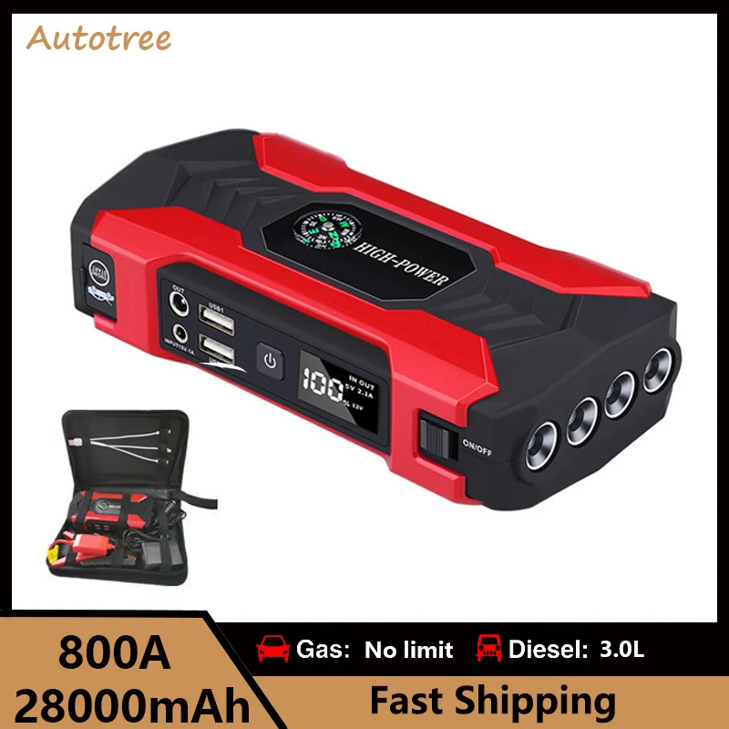 28000Mah 12V Jump Car Battery Starter Power Bank 800A Dispositivo Di Avviamento Illuminazione Di Emergenza Potente Booster H5546Onsmarelocking Rapido