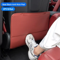 For Porsche Macan Cayenne Panamera 2PCS Car Seat Back Protector PU Leather Anti Kick Dirty Pad Mat With Storage Bag Accessories