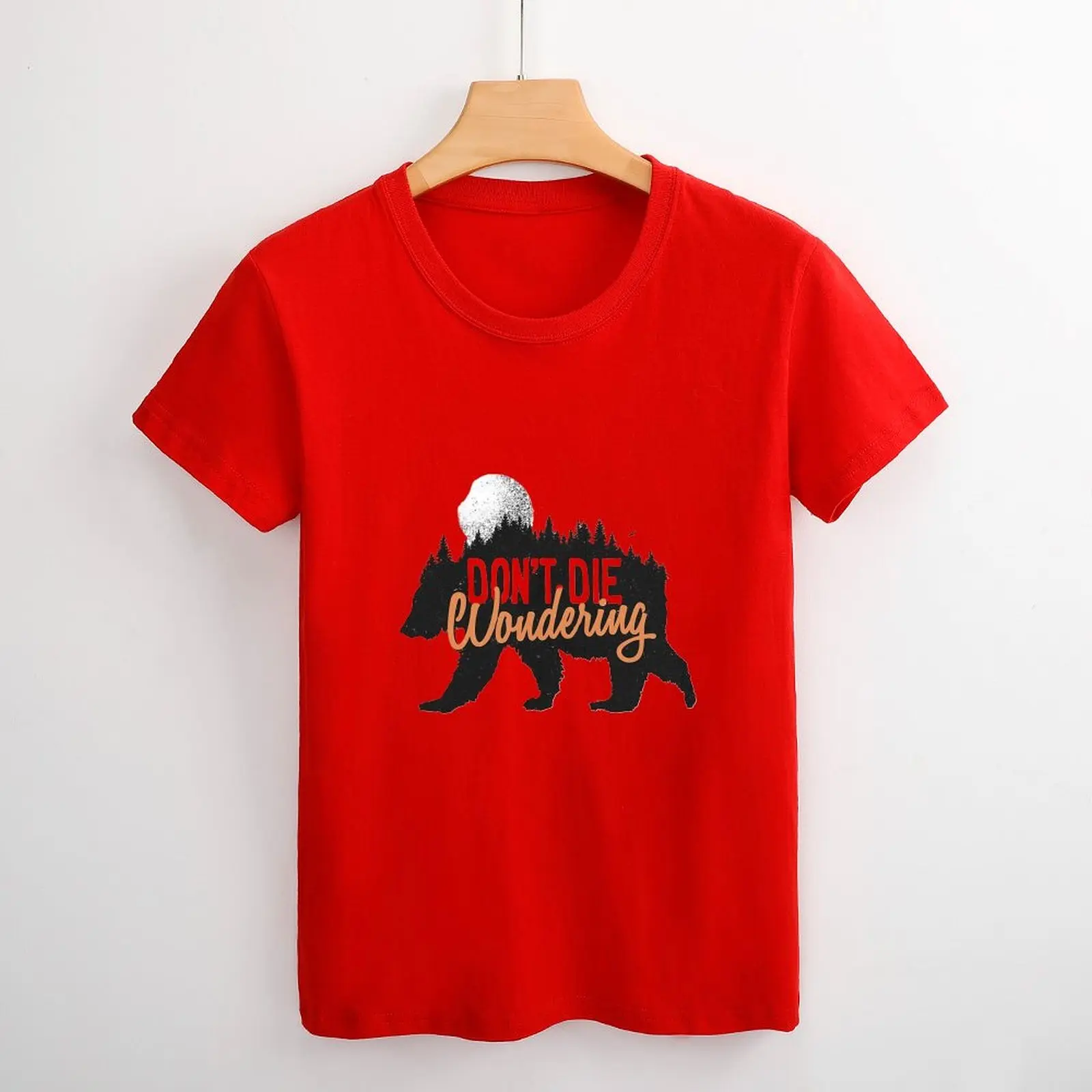 

2023spring Women's T-shirt Print Hip Hop Don't Die Wondering Printed T-shirt Women's Cotton T-shirts