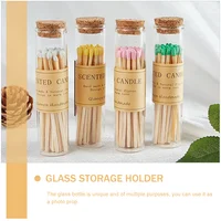 20 Pcs Match Bottle Transparent Matches Holder Clear Water Cork Specimen Storage Laboratory Sample Glass Display Test Tubes 2
