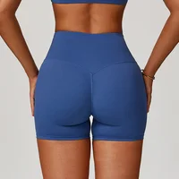 Women's Sports Yoga Shorts High Waist Hip Lift Fitness Running Cycling Quick Dry Breathable Yoga Women's Impact Yoga Shorts
