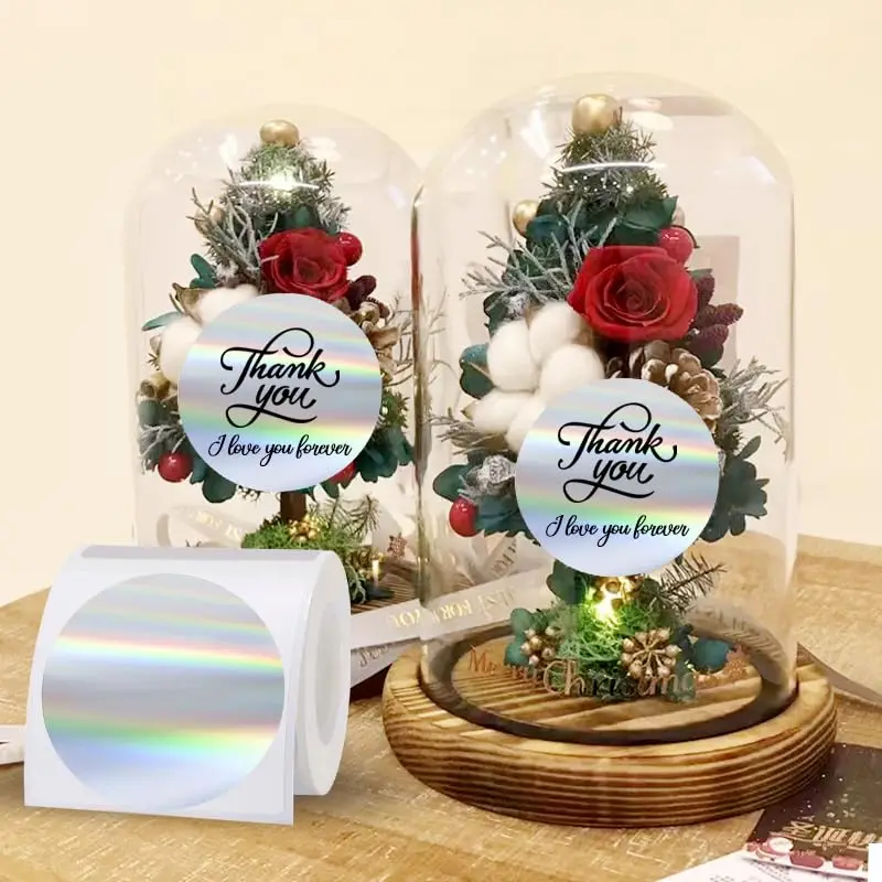 A 박스형 홀로그램 원형 열 스티커 M110/M102/P1/P2 프린터용 자체 접착 라벨 사무실 학교 조직 마커