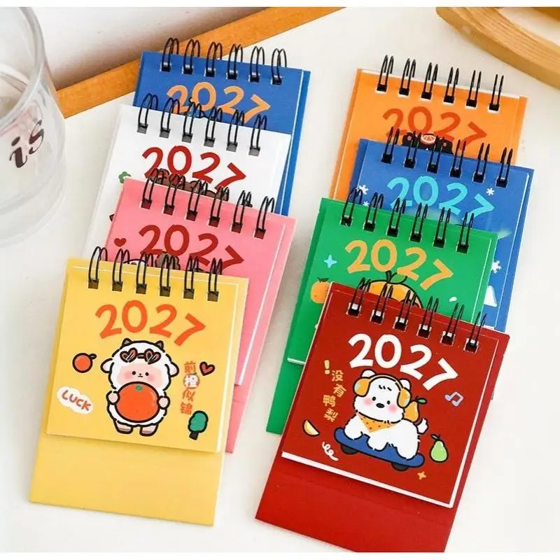 Mini calendario da tavolo 2027, agenda mensile con cartoni animati, piccola decorazione da scrivania per la stanza dei bambini, l'ufficio - immagine 2