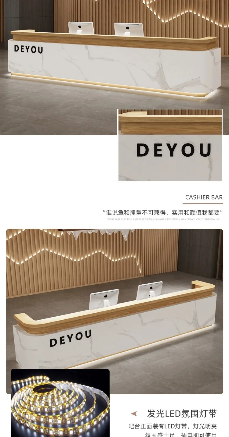 Description Picture 2 of itemDrawers Reception Desk Computer Writing Counter Table Salon Vanity Modern Console Scrivania Per Ufficio Luxury Furniture