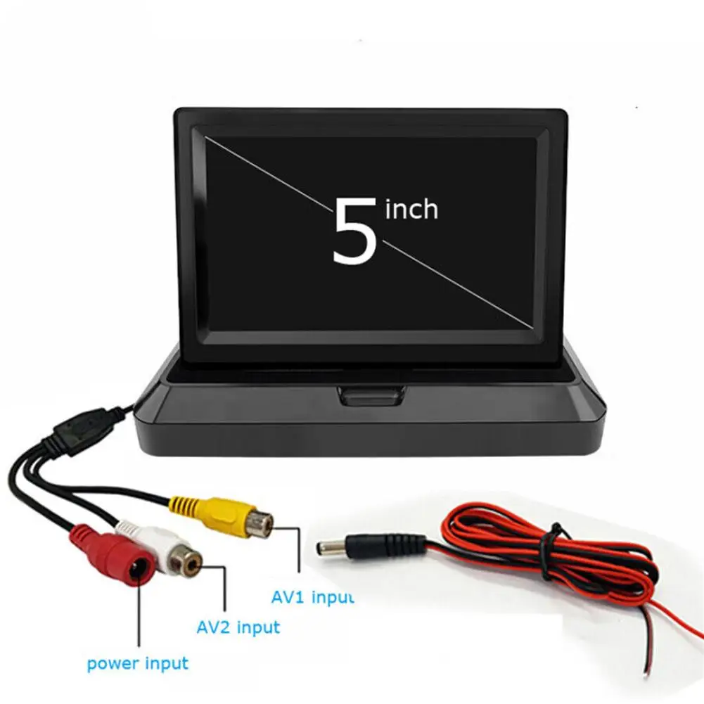 Car Monitor Display 5 Inch TFT 4:3 Two-way AV Input Foldable Screens for Reversing Rearview Backup Camera CCTV car display monitor display car parking monitor