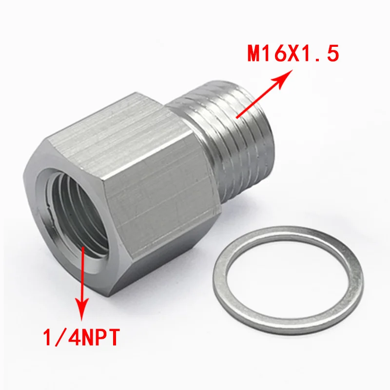 M16X1.5 Female To 1/4 NPT Male Aluminum New Oil Pressure Sensor Adapter Connector For LS Engine