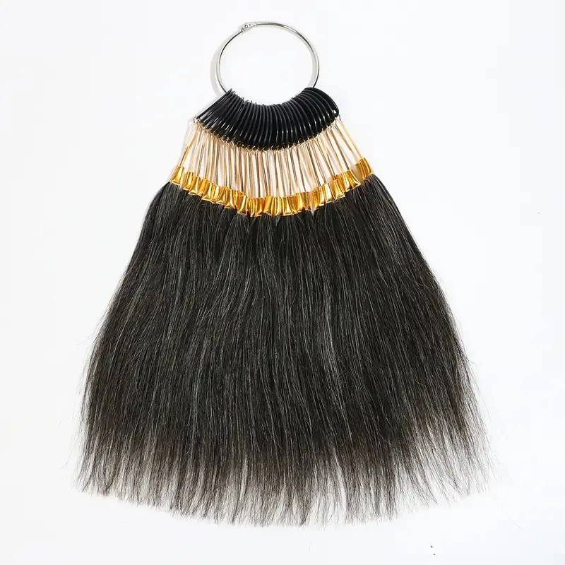 30pcs 20cm New Real Human Hair Color Rings Swatches For Human Hair Extensions Salon Tools Dyeing Sample Chart Ring