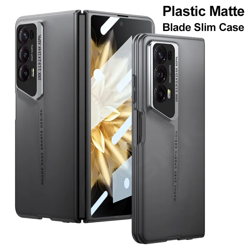 Shockproof Armor PU Leather Case with Outer Glass Protector - Blade Style Hard Cover
