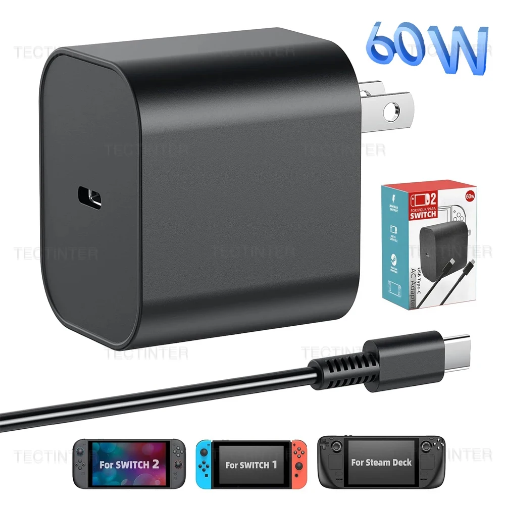 Nintendo Switch 2 60W Type C Fast Charger