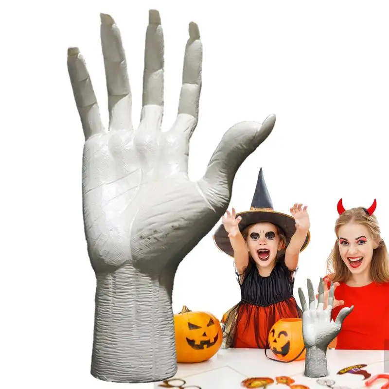 

Ручные формы в виде черепа для Хэллоуина, искусственные готические руки ведьмы, держатель для украшений, пугающий домашний декор