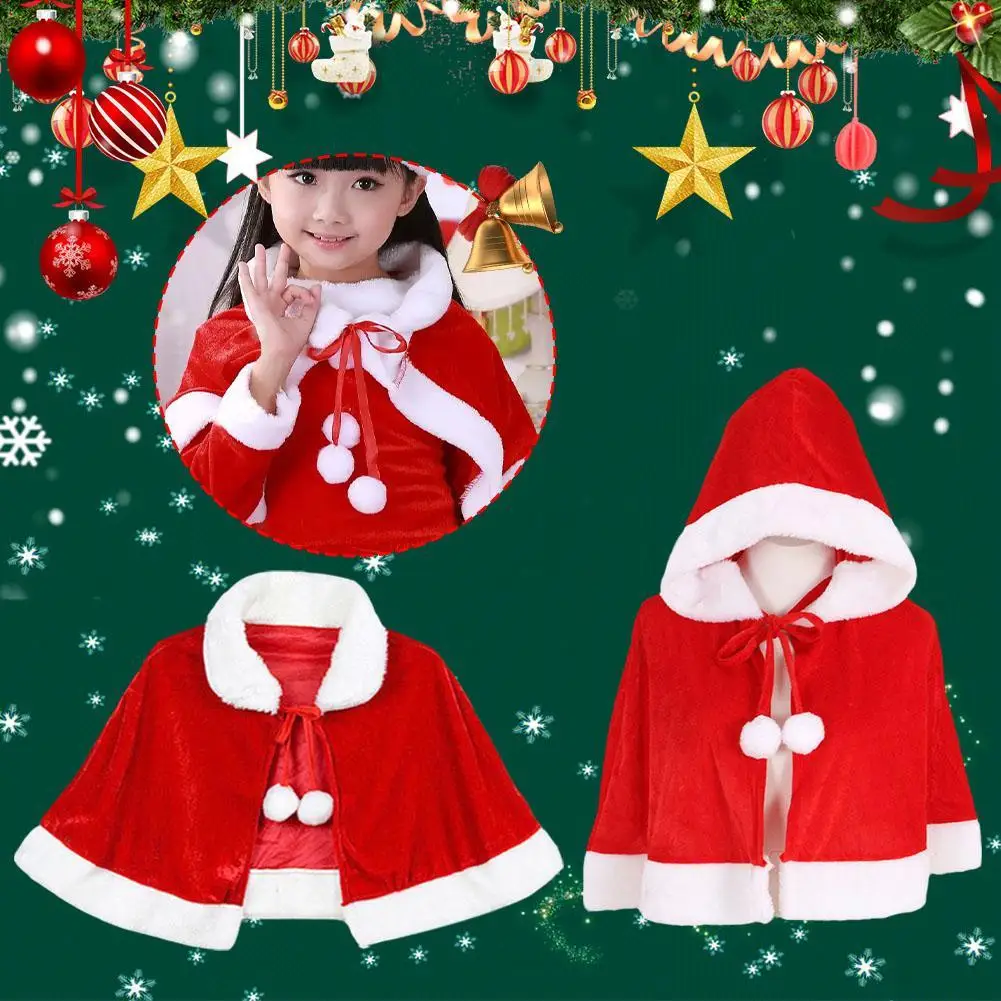 

Christmas Shawl Performance Clothing Santa Claus Christmas Cloak Children’s Christmas Cloak Gold Velvet Christmas Costume