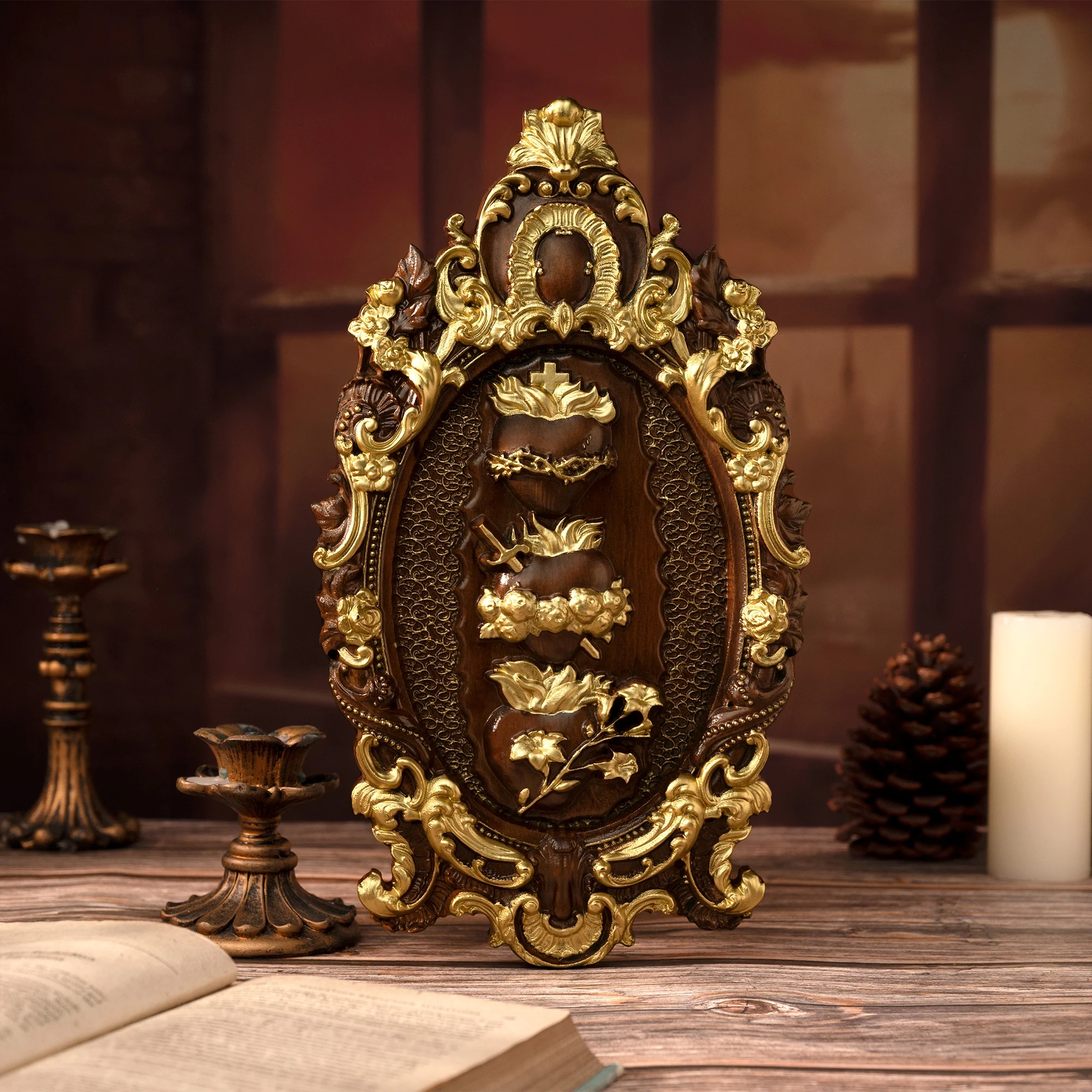 Sacred Heart Wall Decor, Immaculate Heart, Wood Carving Artwork, Jesus Catholic Religious Objects, Wall Hanging Decor, Christ