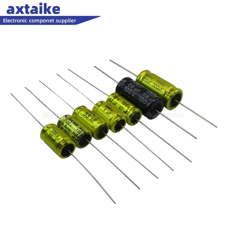 10PCS 100V 2.2UF 3.3UUF 4.7/6.8 10UF 15/22/33 47UF 10x16mm Frequency Division Promise NP Axial Horizontal Electrolytic Capacitor 10pcs mkp hifi fever electrodeless audio metal film coupling frequency 100v 1uf 1 5uf 2 2uf 3 3uf 4 7uf 5 6uf 6 8uf 10uf 22u