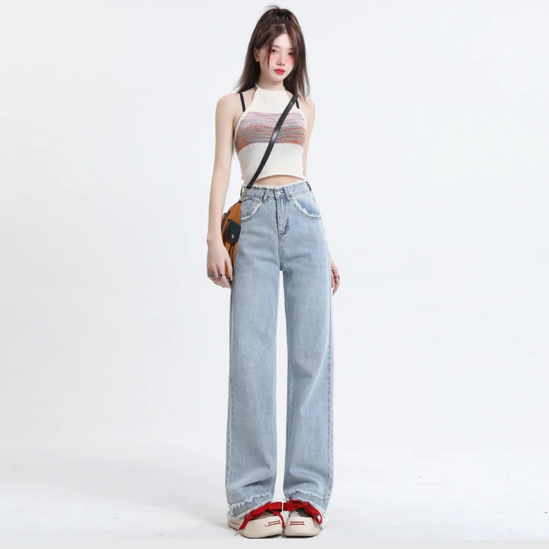 Wide Leg Pants Baggy Mom Jeans High Waisted Straight Leg Baggy