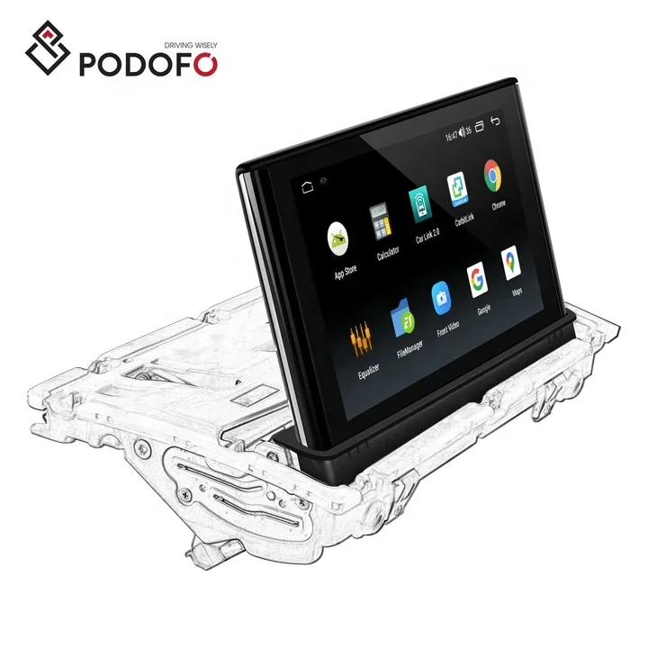 

Podofo Android Car Radio 8 Core 4+64G 7'' Carplay Android Auto Retractable Screen For A3 series 2013-2017 GPS WIFI 4G