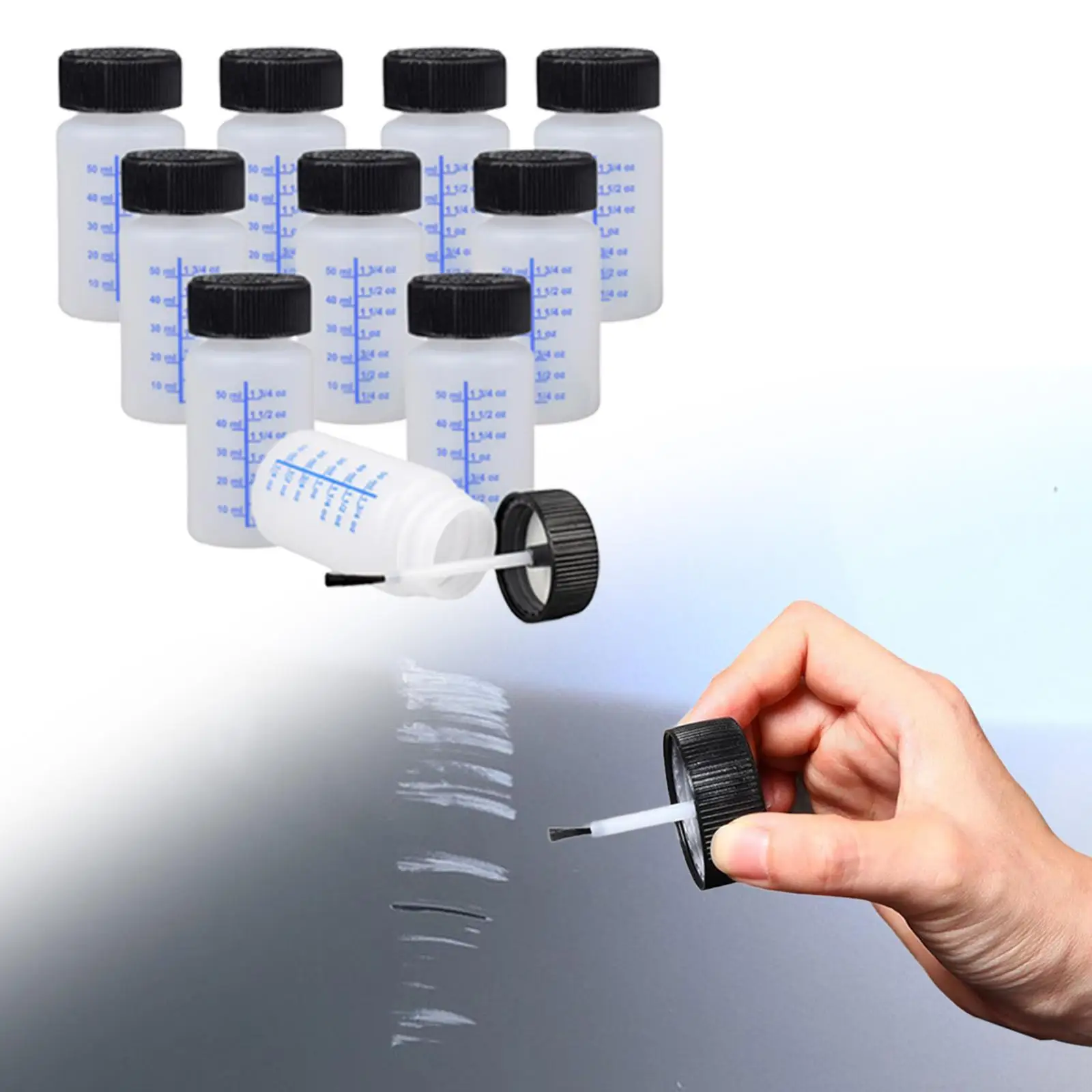 10x Paint Touch up Bottles 2oz Fluid Capacity Small Paint Bottles Fix Chips Auto Car Damage Empty Touch up Bottle