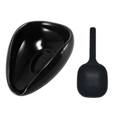 Deluxe Ceramic Coffee Dosing Cup and Spoon Set - Premium Espresso & Tea Accessory Kit (Black Set 1)