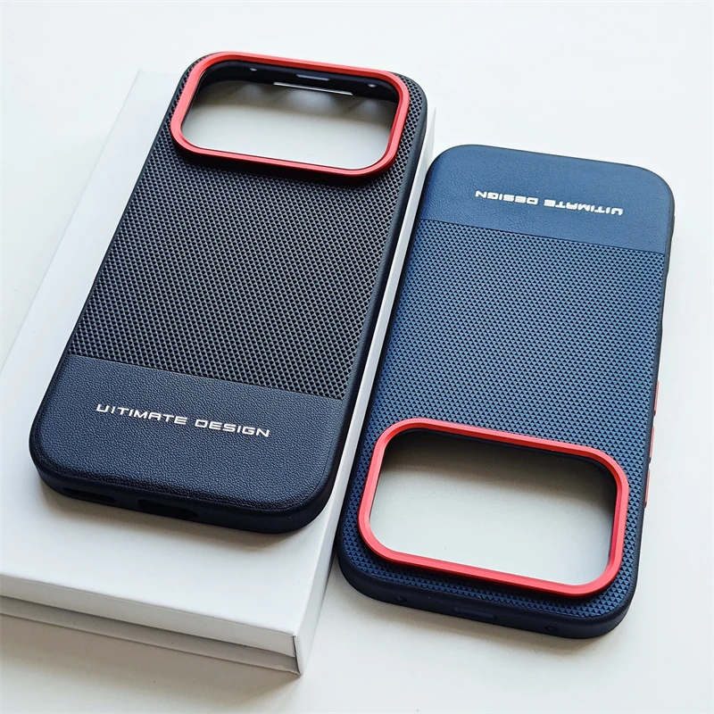 Luxury Leather Colorblock Shockproof Bumper Case -