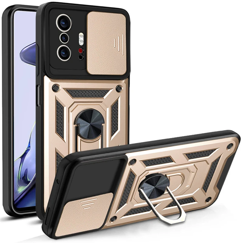 For Redmi Note 10 Pro Armor Camera Protection Case For Xiaomi 11 POCO F3 X3 Redmi Note 11 10 9 Pro 9C Magnetic Ring Holder Cover iphone 12 pro waterproof case