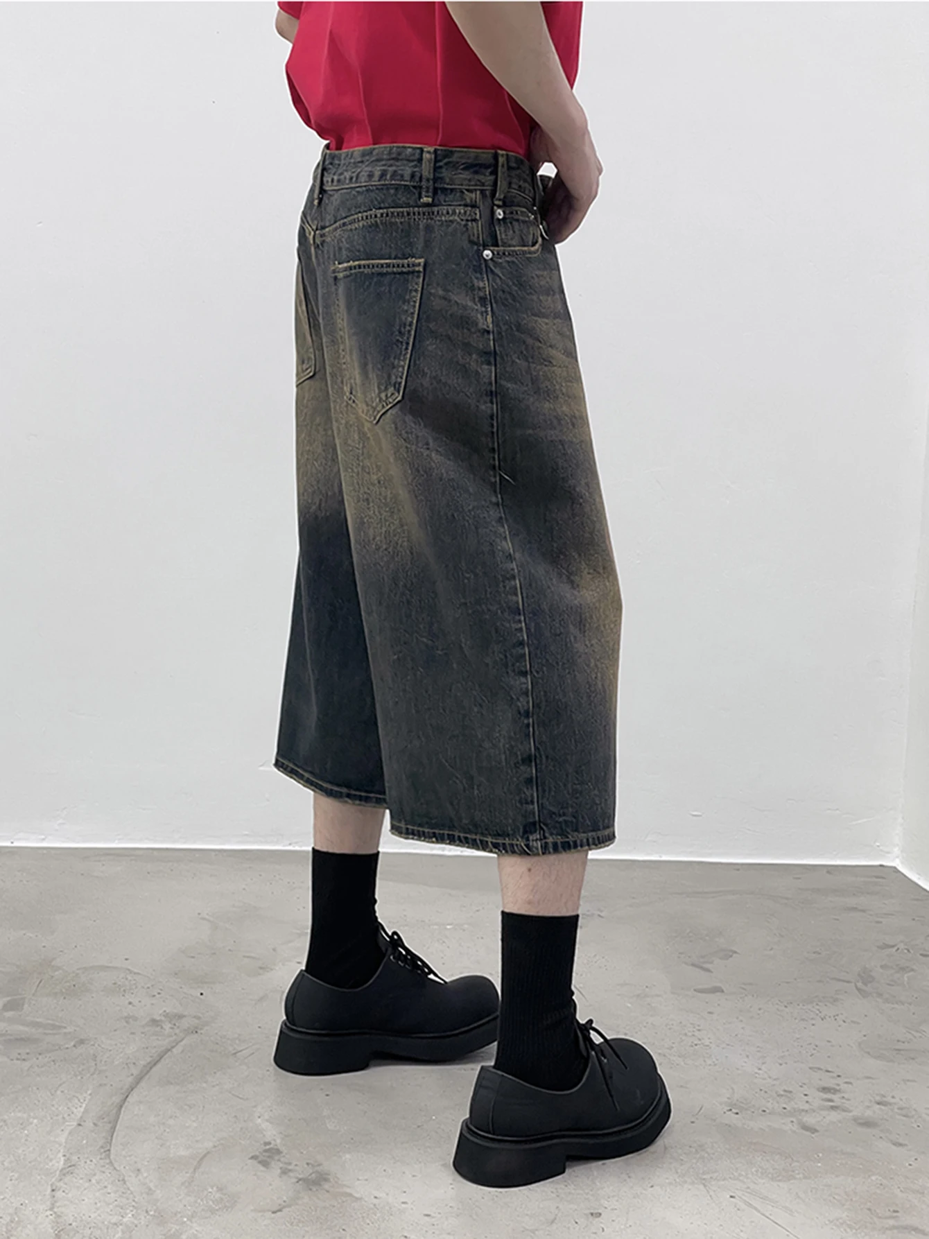 REDDACHiC Vintage Wash Baggy Jorts for Men Casual Brushed Cropped