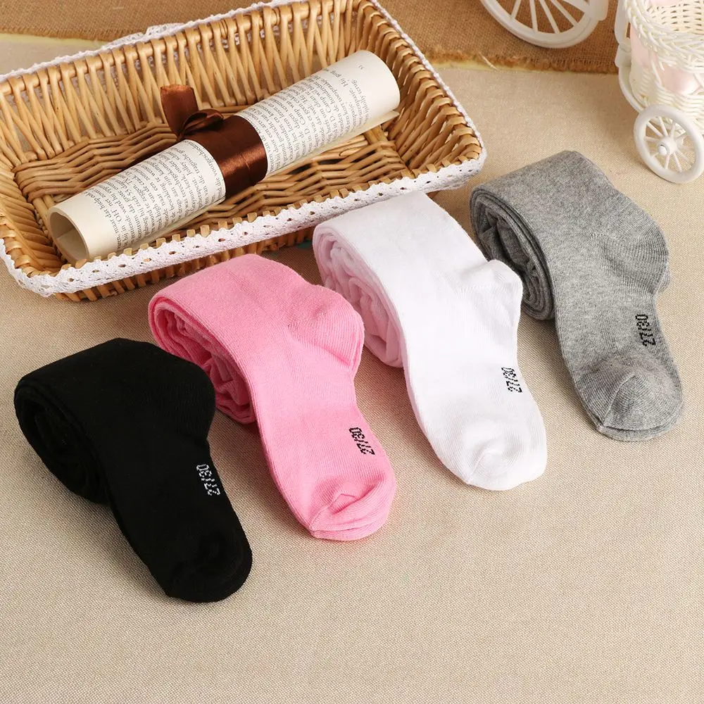 Kids Pantyhose Winter Warm Knitted Tights Baby Girls Cotton Solid Color Soft Clothing for 0-6 Years