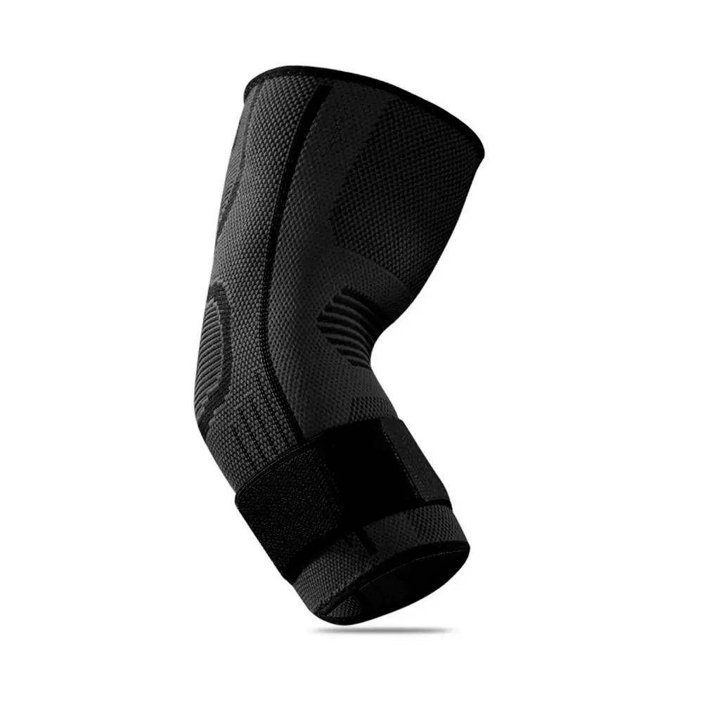 Durable Nylon Elbow Support Black Grey Orange Breathable Arm Sleeve Elastic Elbow Pads Unisex