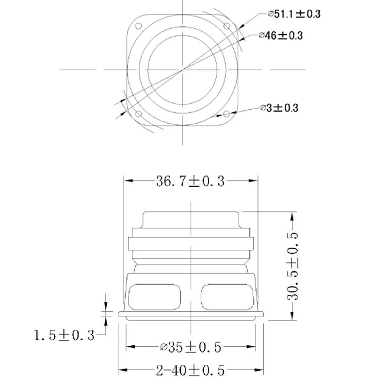 2pcs 1.5 Inch 40MM Audio Full Range Bass Speaker Unit 4 Ohm 10W Bluetooth Loudspeaker For Home Theater Sound Music DIY Bass Speaker