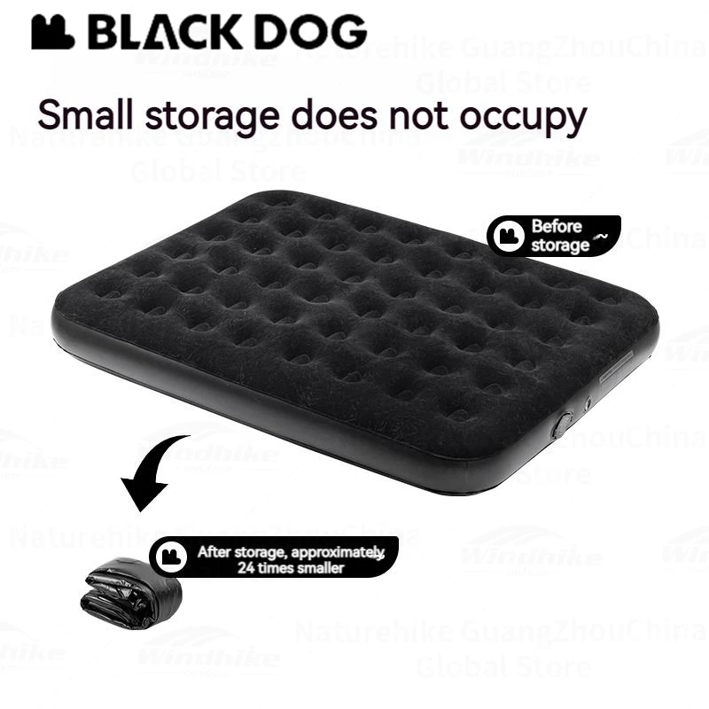 Naturehike BLACKDOG Built In Pump PVC Inflatable Mattress Outdoor Camping Travel Air Bed Sleeping Pad Mat 25cm Thickened Cushion