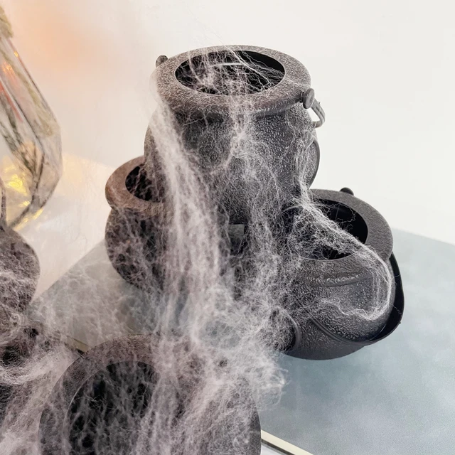 Decorazioni Halloween Ragnatele E Ragni - 100g Ragnatela Elastica + 30 Ragni Finti | Per Interni/Esterni - Foto 4