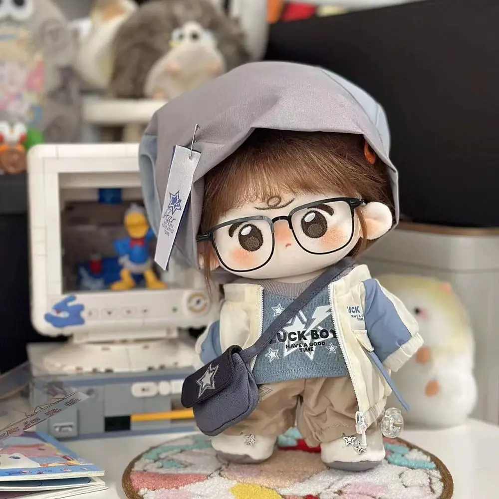 Hoodie 20cm Plush Toy Clothes Baseball Hat Set Shoulder Strap Cotton Doll Clothes Sportswear Clothing Plush Toy Clothes