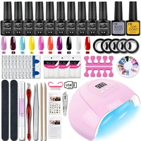 Nail Making Kit Professional Nail Gel Set With Nail stove Soak Off Nail Gel Polish Kit Base Coat And Top Coat Manicure Tools Kit 1