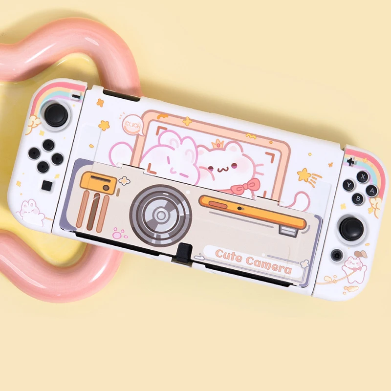 Funda Nintendo Switch Custodia Oled Custodia Rigida Per Pc Custodia Protettiva Per Gatti Con Fotocamera Carina Per Switch Oled Joy-Con Controller