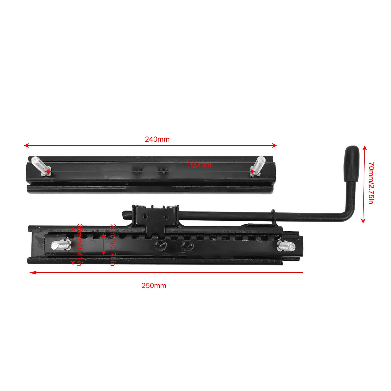 2PCS Seat Slider Track Strong Strength Adjustable Seat Sliding Fit For Go Kart Four Wheel Off Road UTV