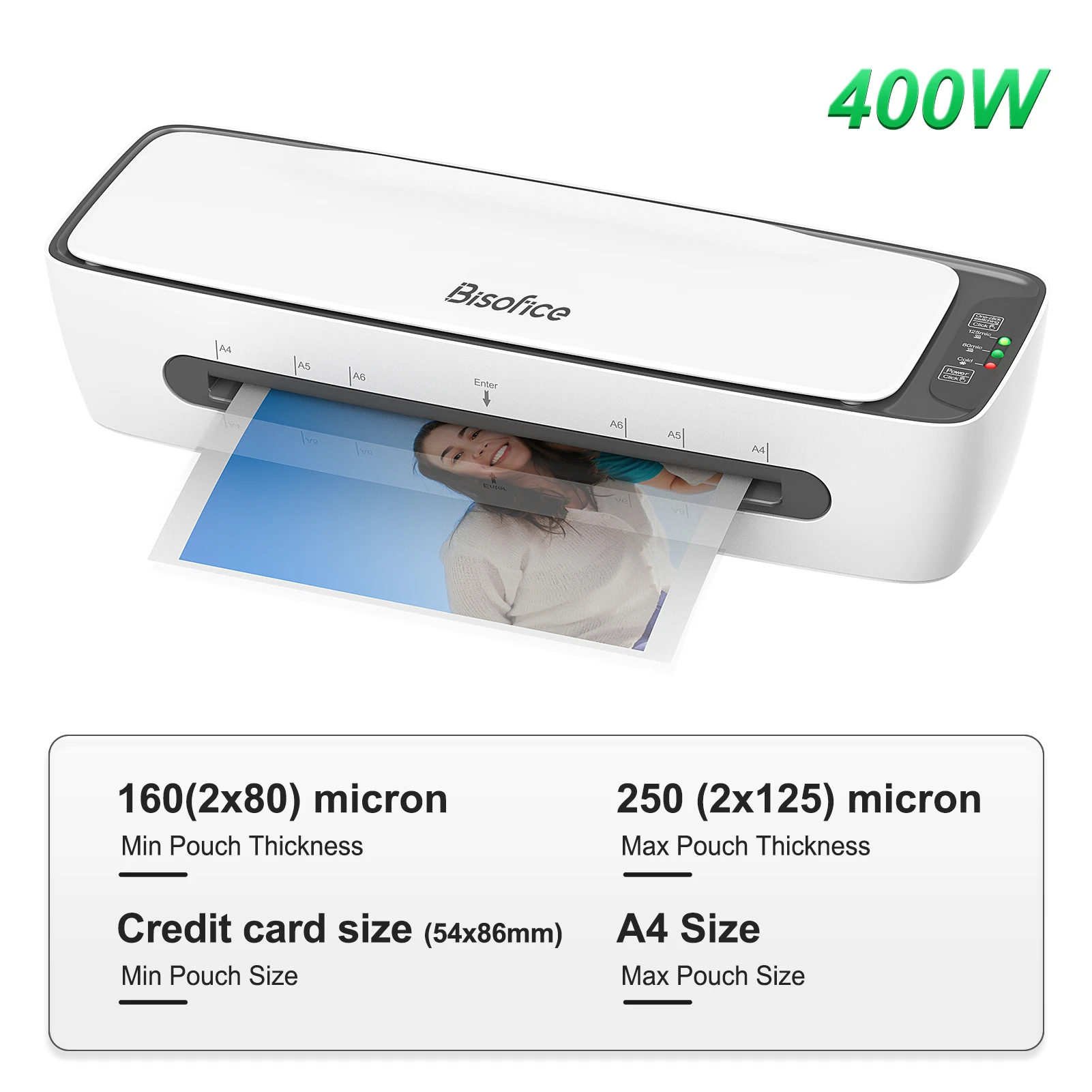 6 in1 SL688 A4 Laminator Machine Set Hot and Cold Lamination 2 Roller System 9 inches Max Width w/ Paper Cutter for Home