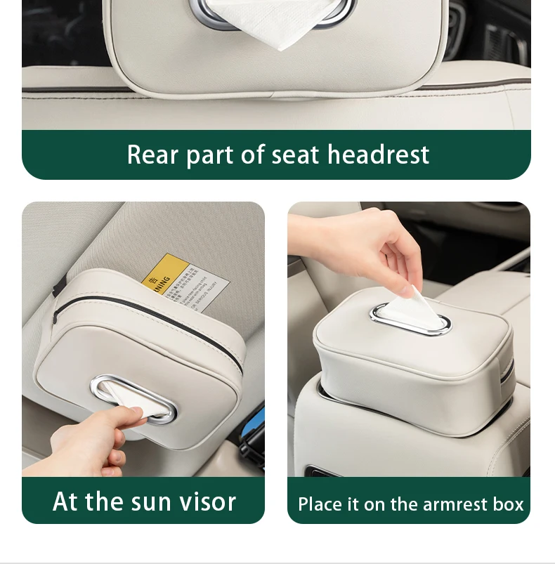 For BYD DENZA D9 Leather tissue bag Seat back sunshade tissue box Tissue storage