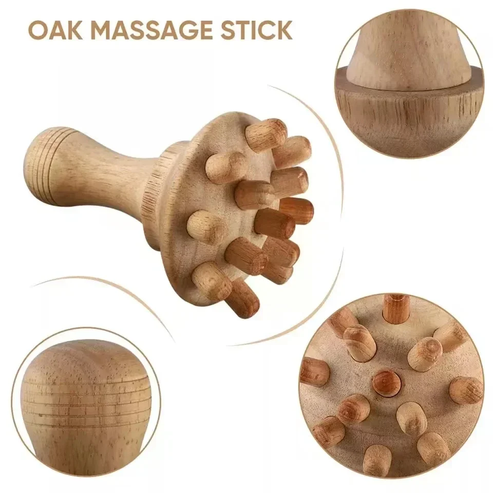 ZONGKUNG 1PCS Wooden Therapy Massage Sets Pain Relief Anti Cellulite Body Slimmling Gua Sha Back Massager Maderoterapia Corporal 6