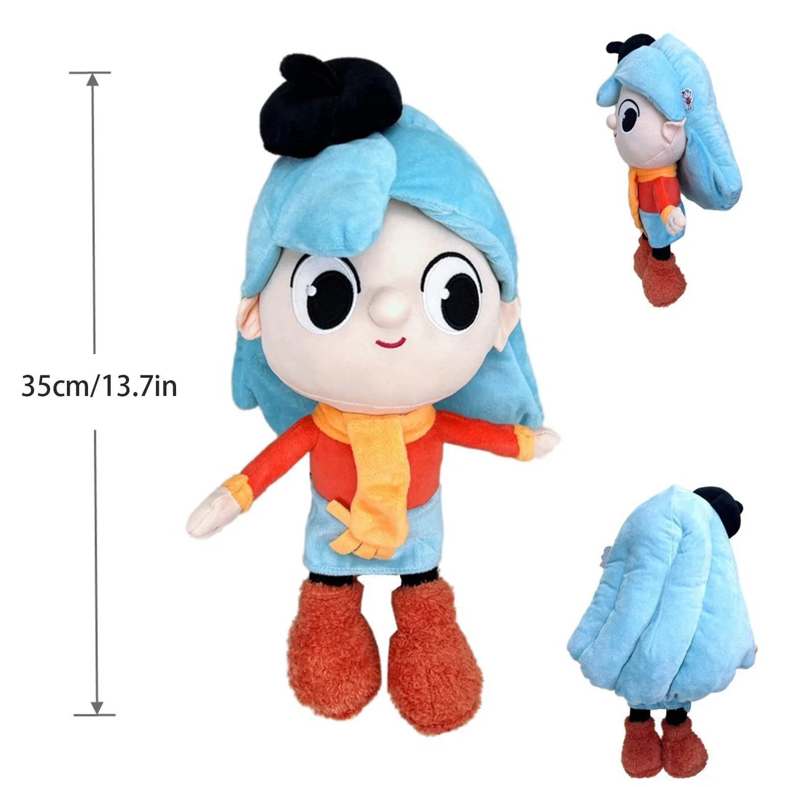 Plush Toys King of Adventurers Hilda Plush Toy Blue Hair Girl Goes to Town Doll (Individual Vacuum Pack) Plush Doll Gift for Kids
