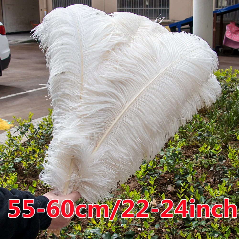 10Pcs/Lot Natural White Ostrich Feather 15-60CM for Crafts Wedding Party Decoration Table Centerpieces Carnival DIY Plumas Decor